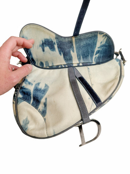 2000’s Galliano Tie Dye “Denim” Leather Saddle Bag