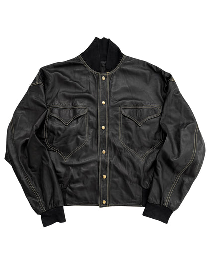 1992 Western Yellow Stitch Lambskin Bomber