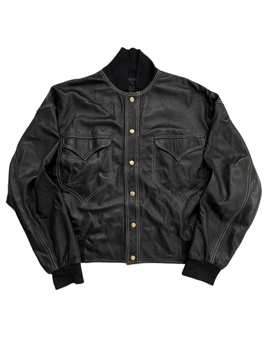 1992 Western Yellow Stitch Lambskin Bomber