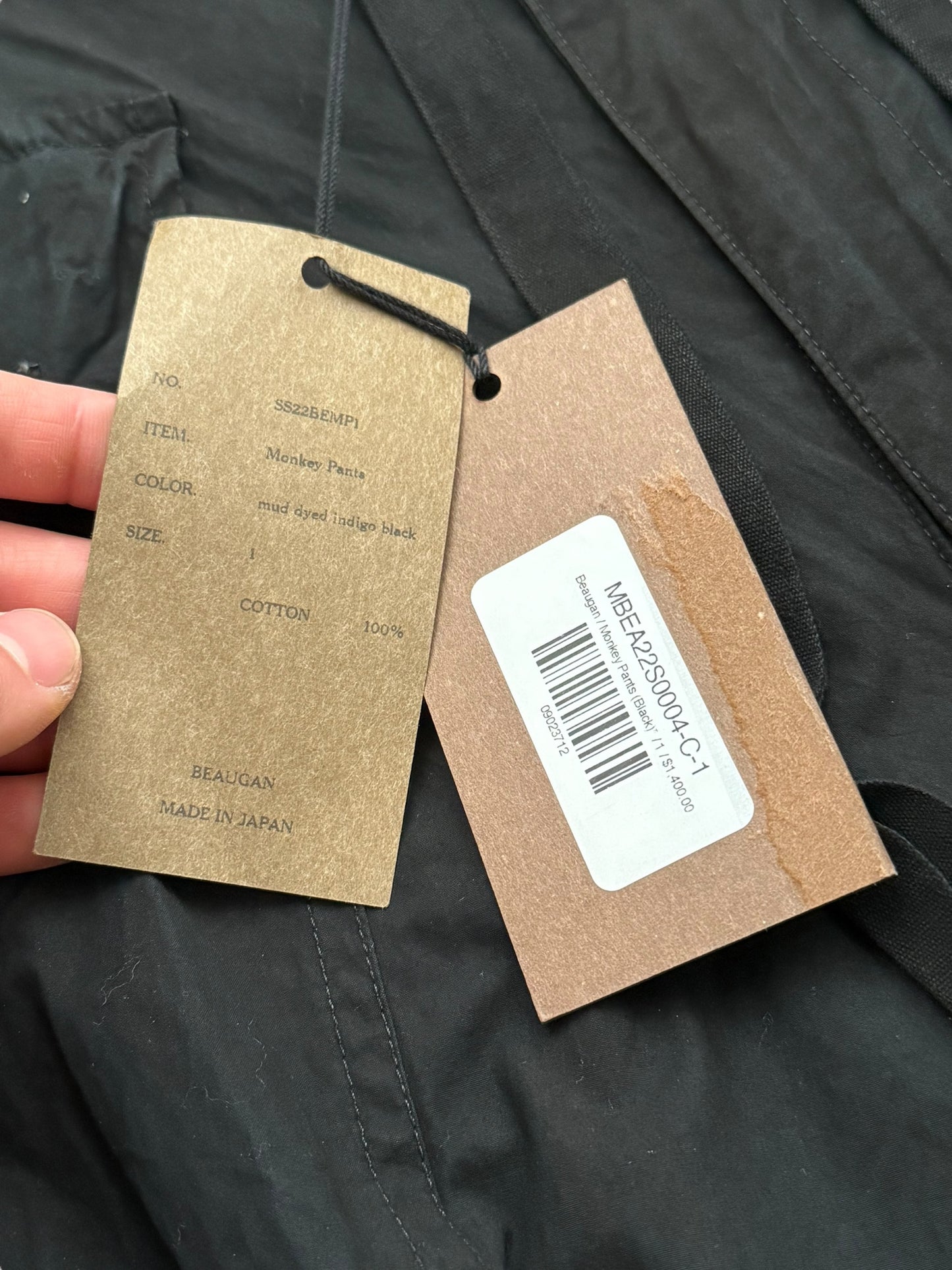 Monkey Pant Cargo Mud Dyed Black