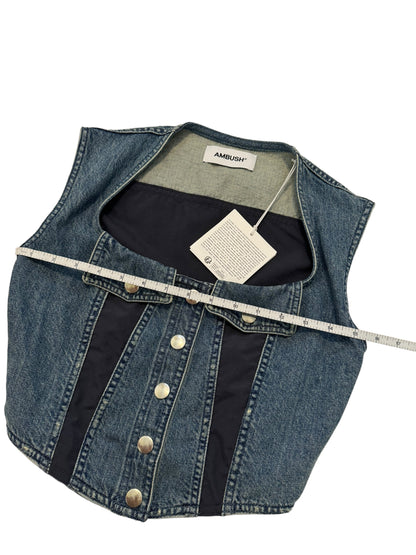 Cropped Bustier Denim Top