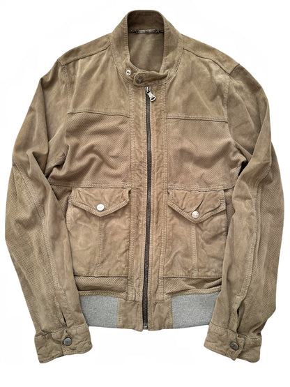 Lambskin Suede Cargo Jacket