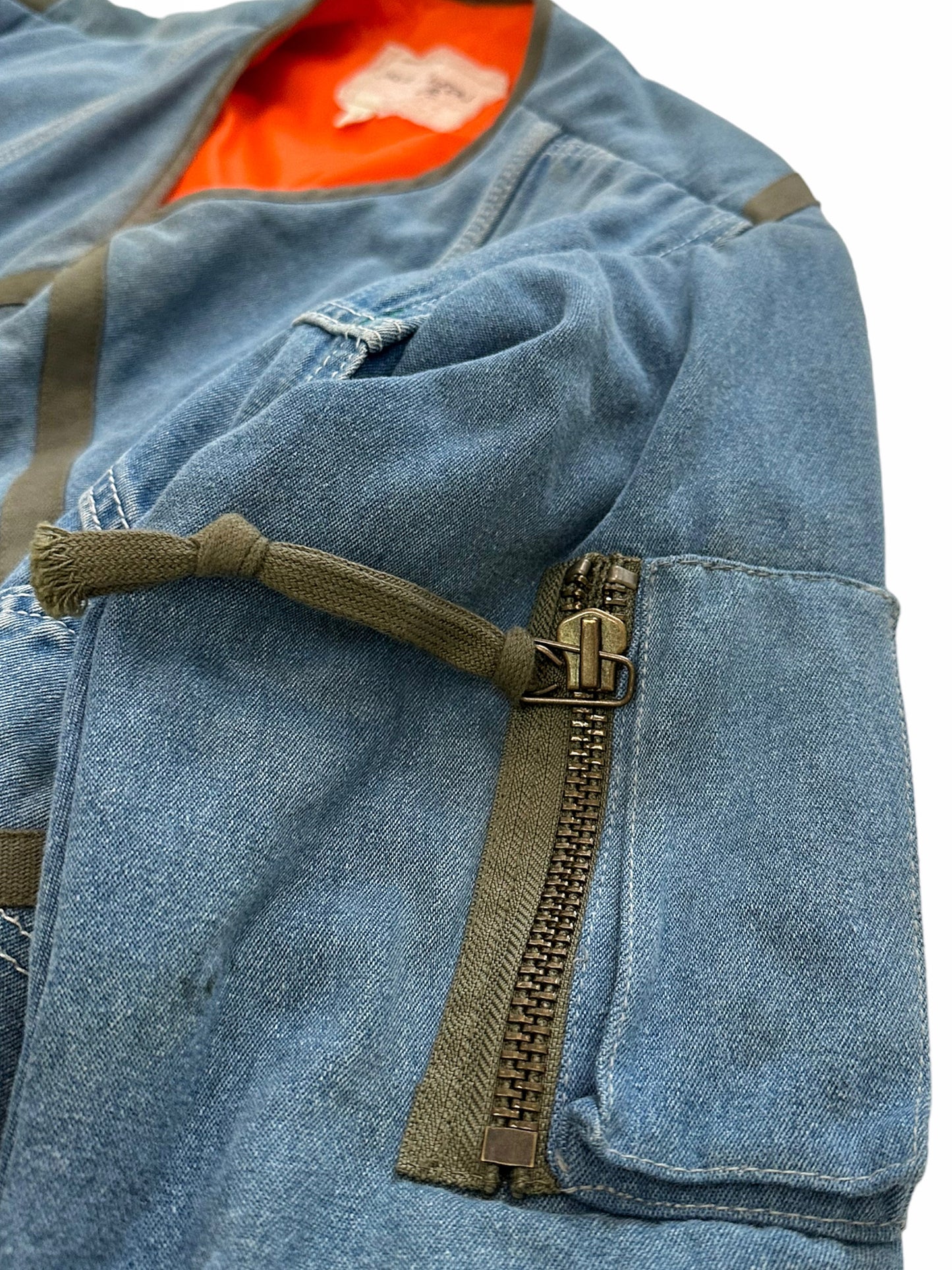 Denim Vintage Overall Cargo Modern Flight Jacket