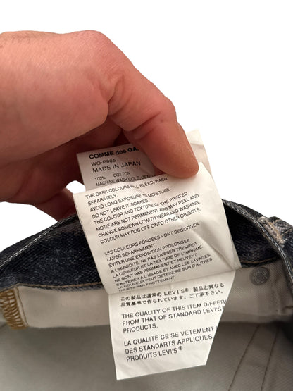 Trompe L’oeil Printed Baggy Belted Denim