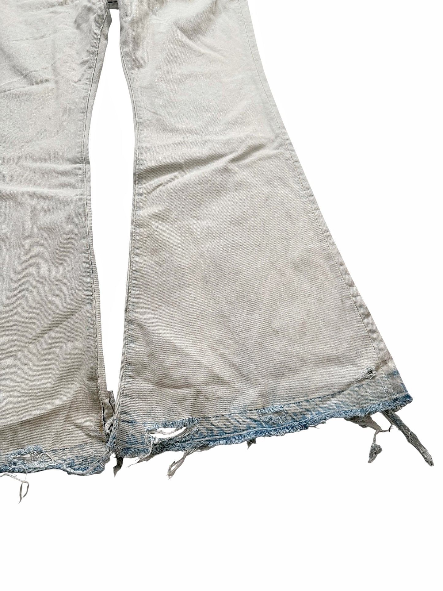 2024 Distressed Bleached Flare Skater Denim