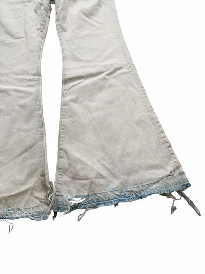 2024 Distressed Bleached Flare Skater Denim