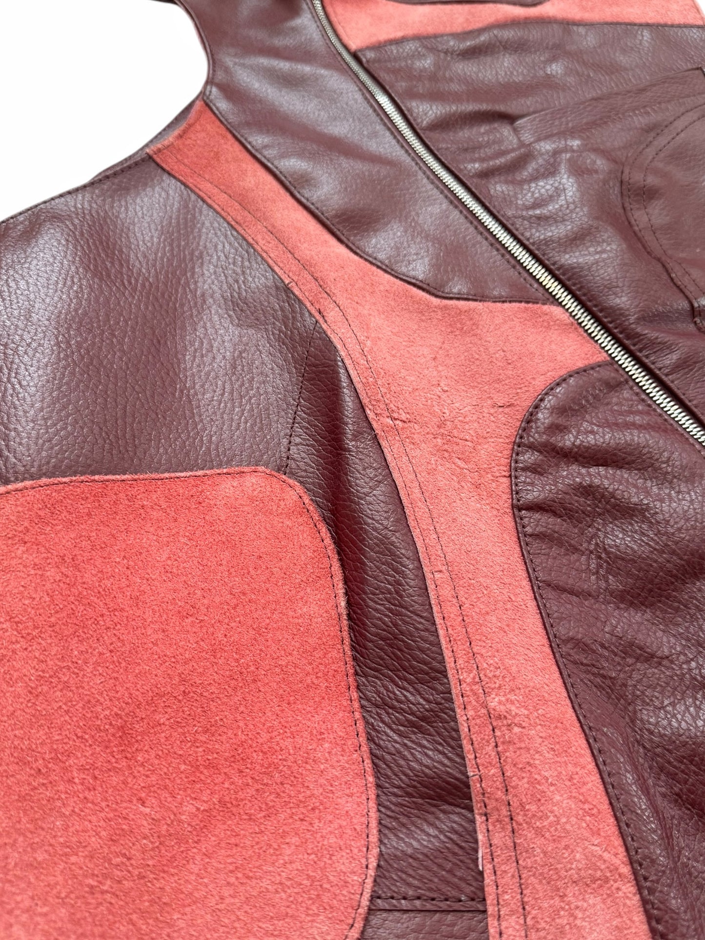 Recycled Couch Leather Asymmetric Vest