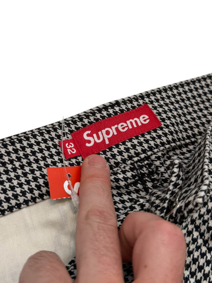 White Houndstooth Work Pant