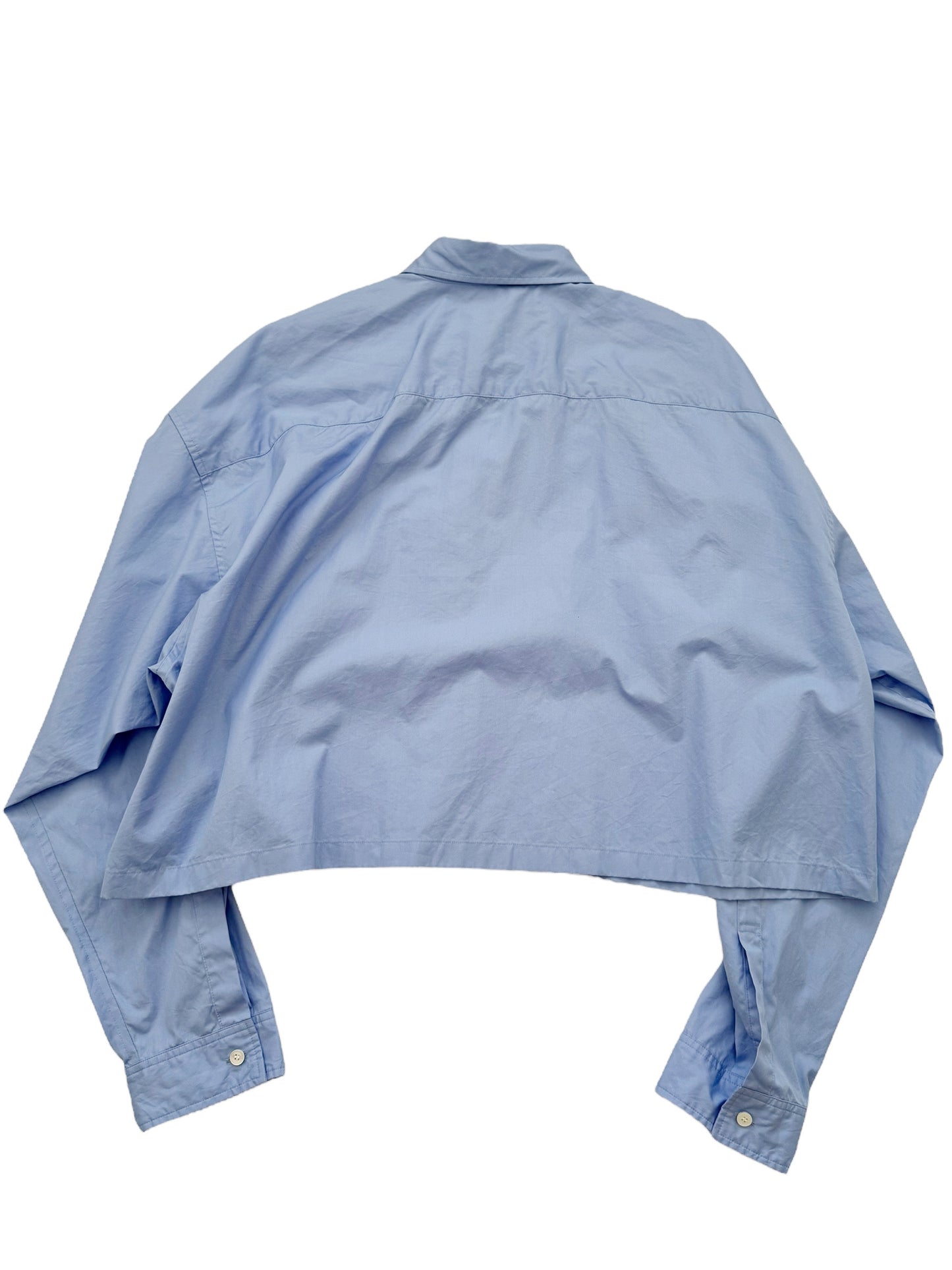 Cropped Poplin Blue Shirt