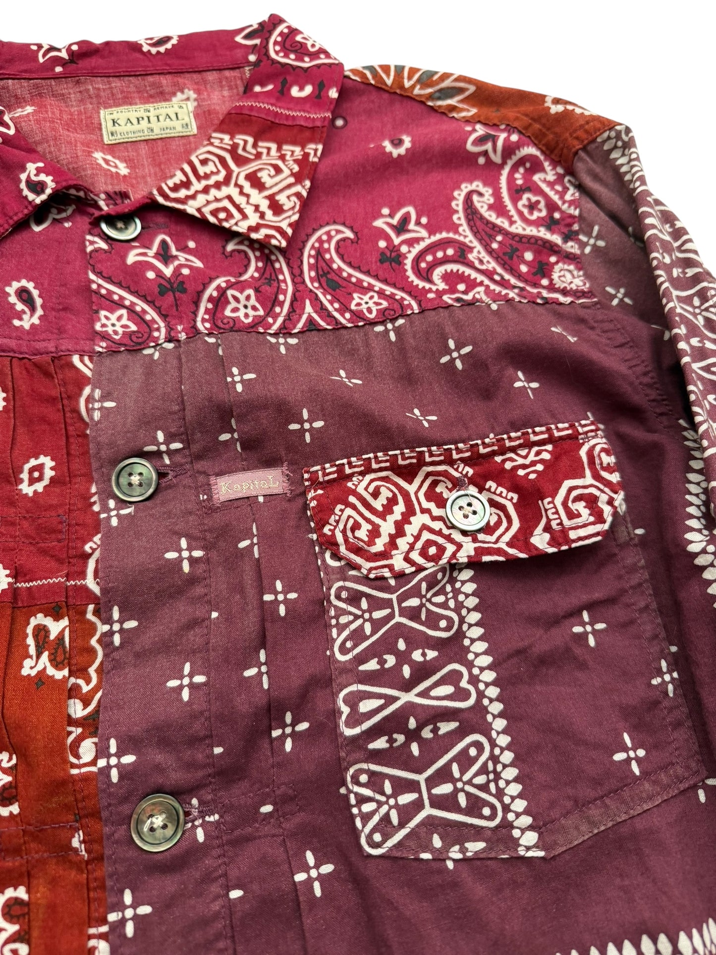 Red/Purple Bandana Kerchief Trucker Jacket