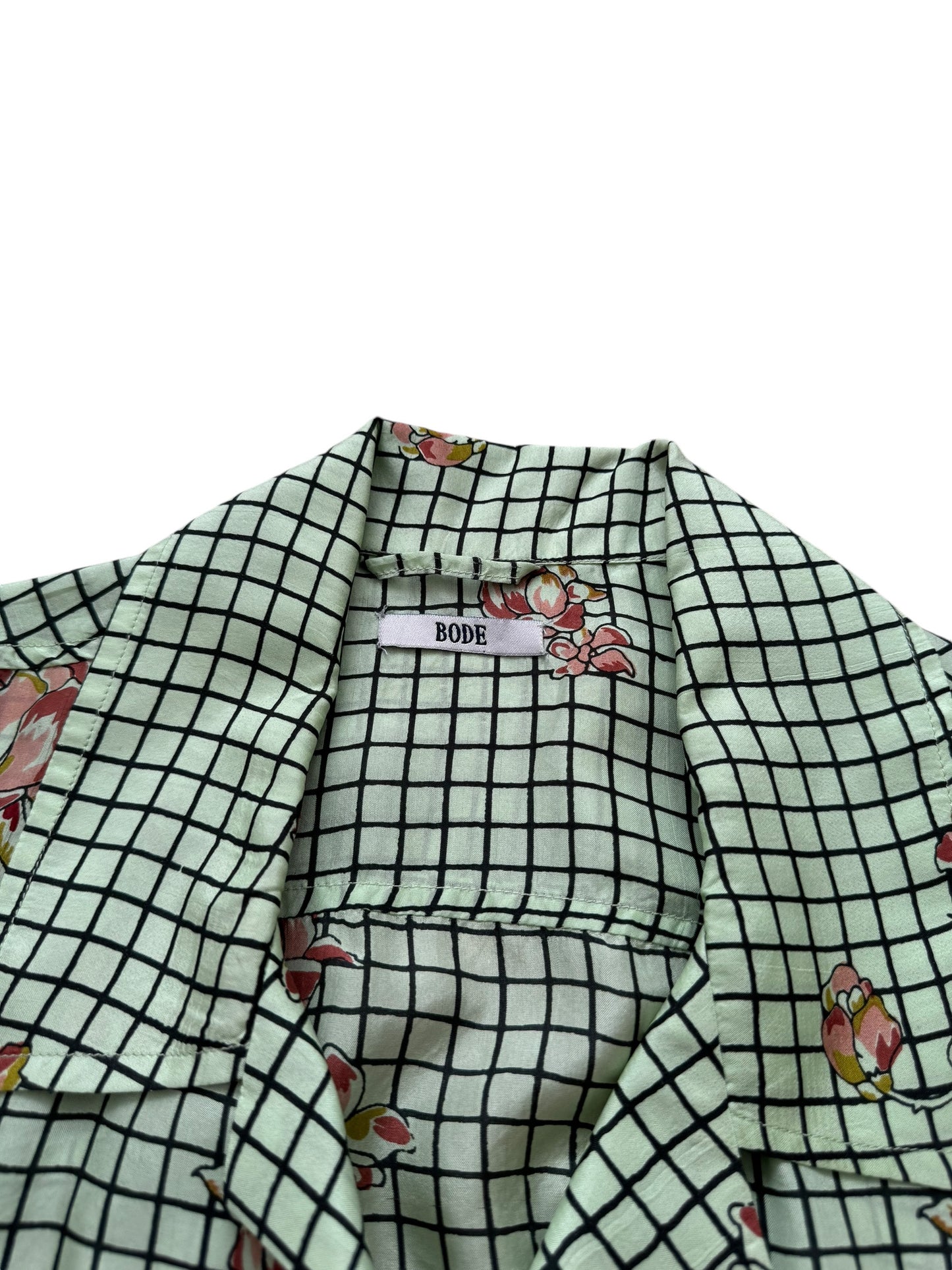 Silk Floral Plaid Shirt