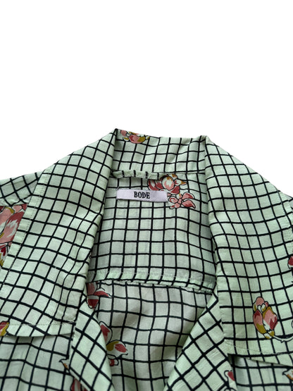 Silk Floral Plaid Shirt