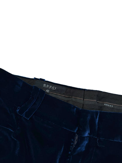 2004 By Tom Ford “Midnight Blue” Velvet Smoking Pants