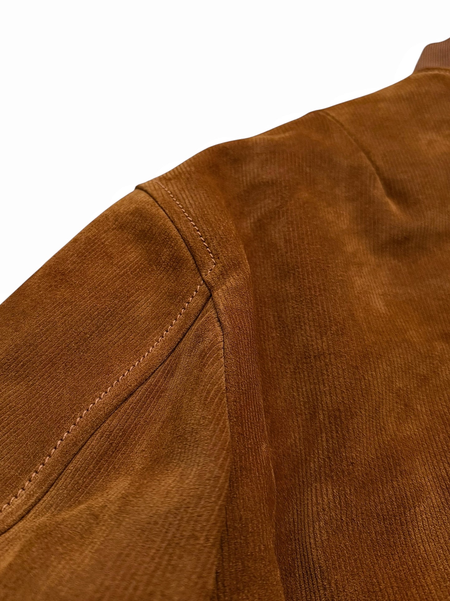 Trompe Leoil Leather “Corduroy” Bomber Jacket