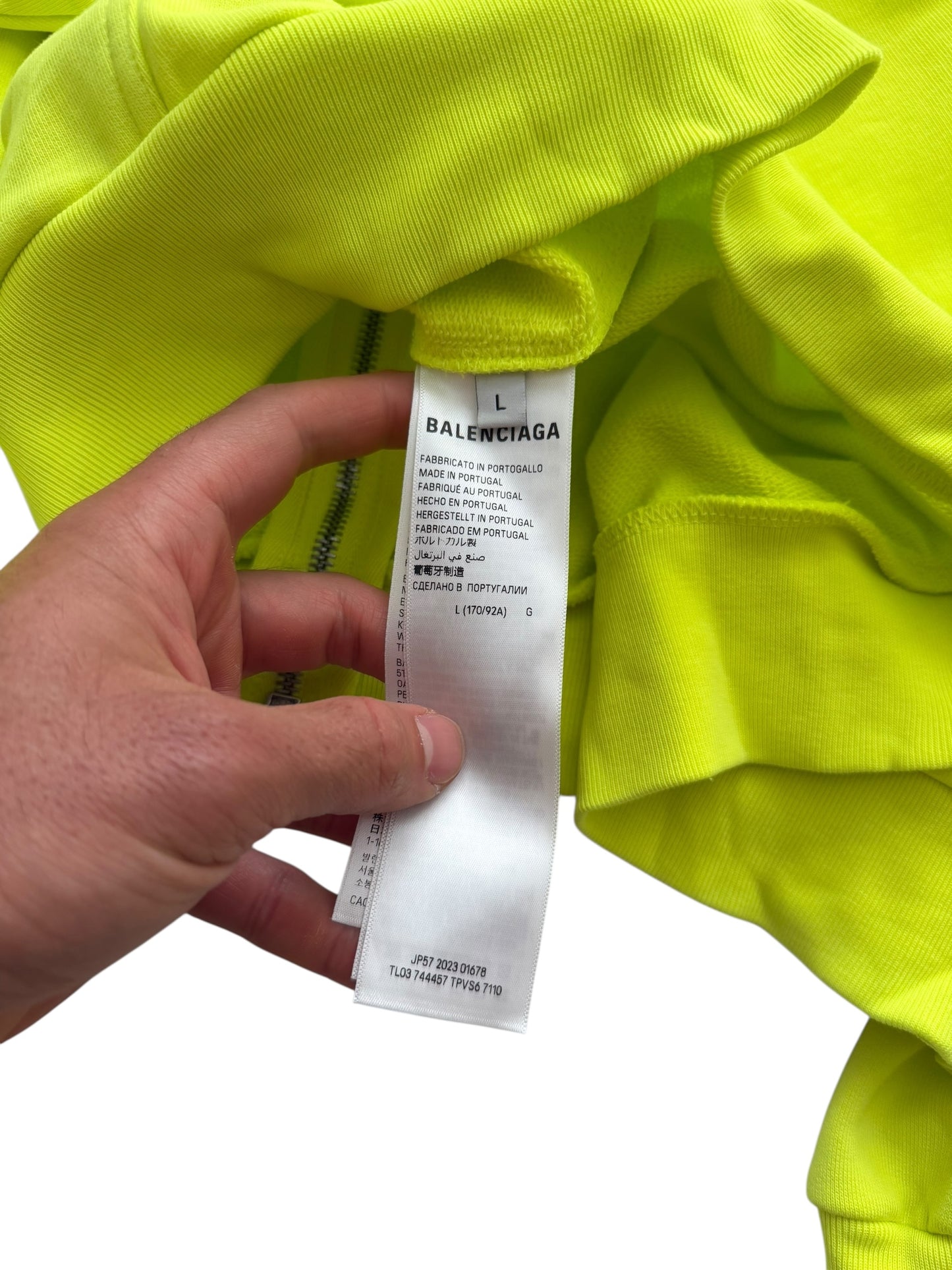 Neon Fluo Soccer Logo Zip Hoodie