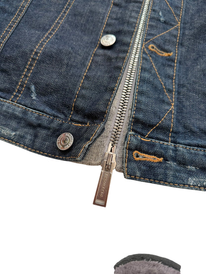 2018 Hybrid Dan Leather Denim Hooded Jacket