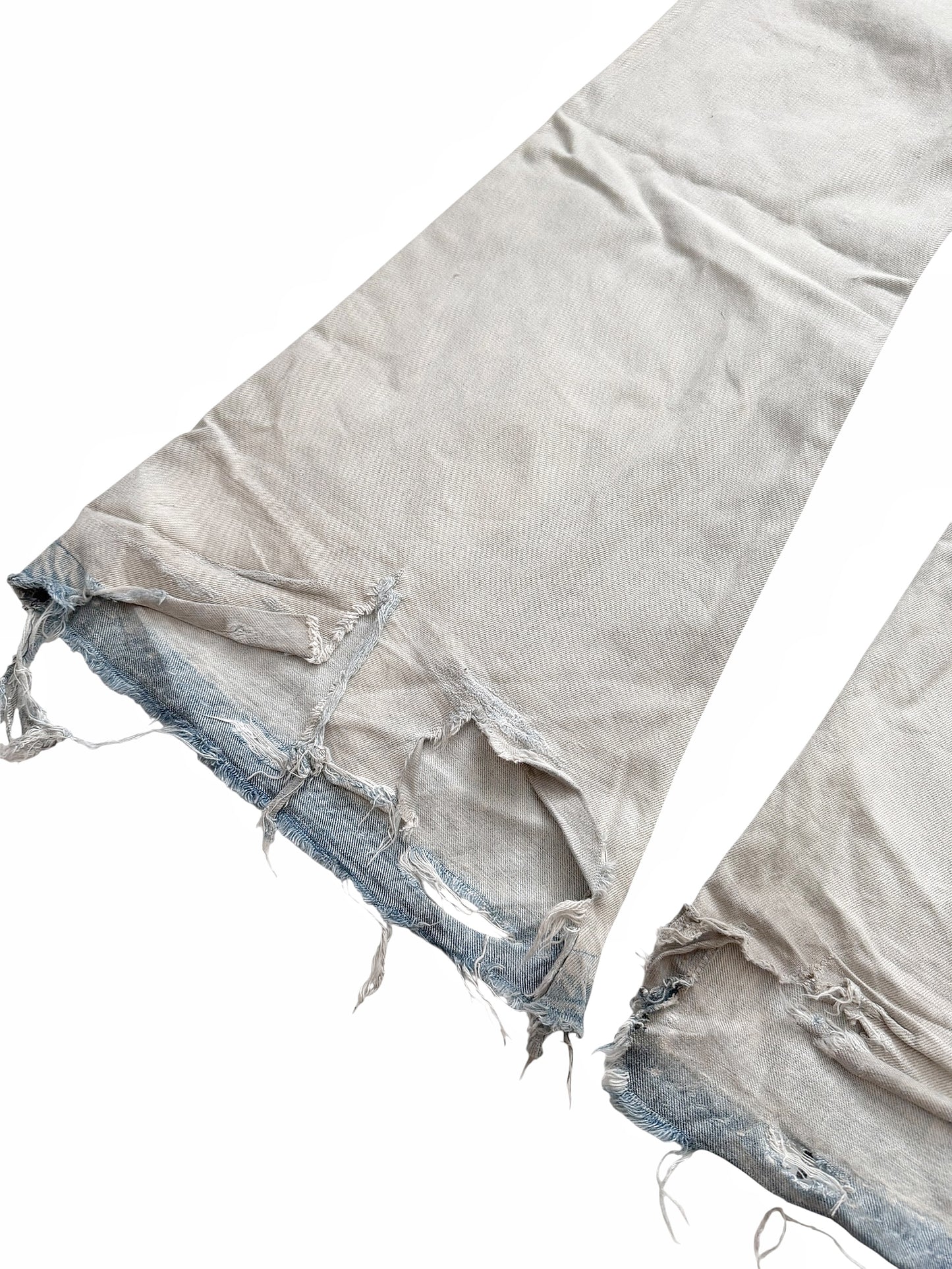 2024 Distressed Bleached Flare Skater Denim