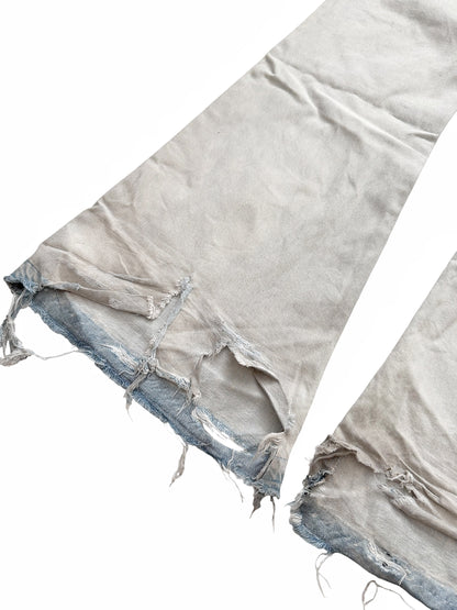 2024 Distressed Bleached Flare Skater Denim