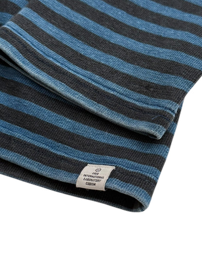 Indigo Navy Stripe Border Crew