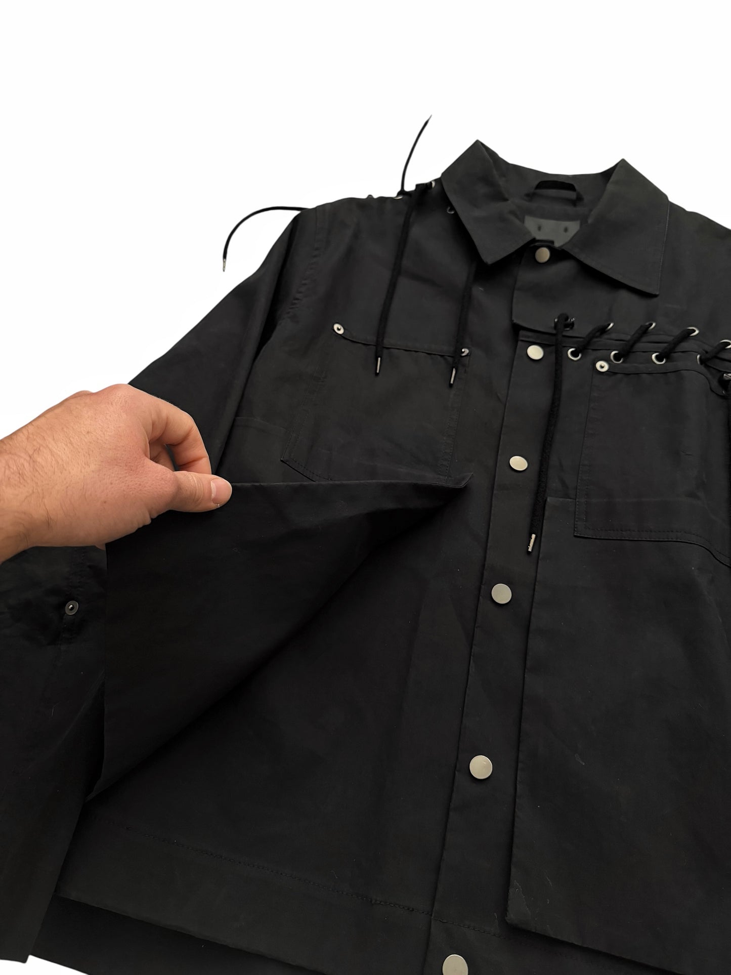 Drawstring Woven Work Jacket