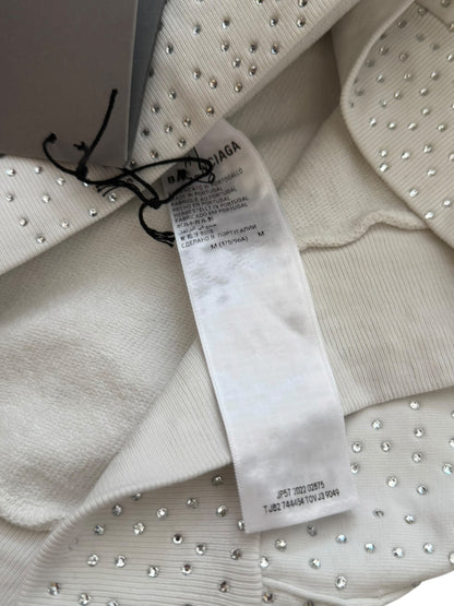 Strass Swarovski Crystal Zip White Hoodie