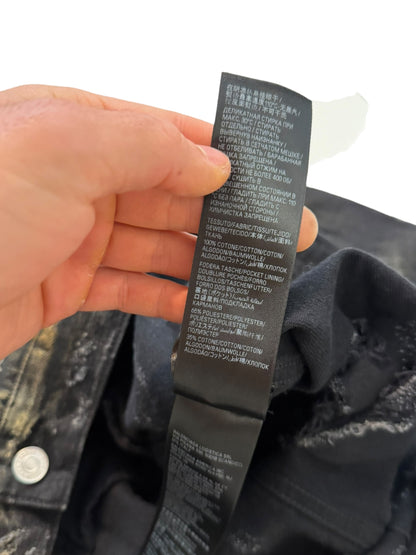 Mud Show Distressed Shredded Denim Trucker Jacket