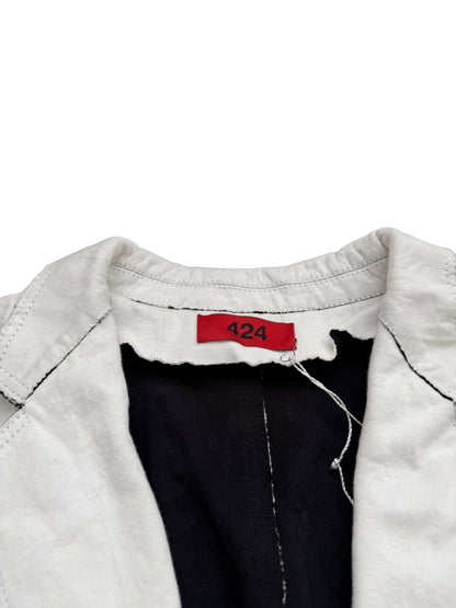 FW25 METAL Molded White Blazer Coat Jacket