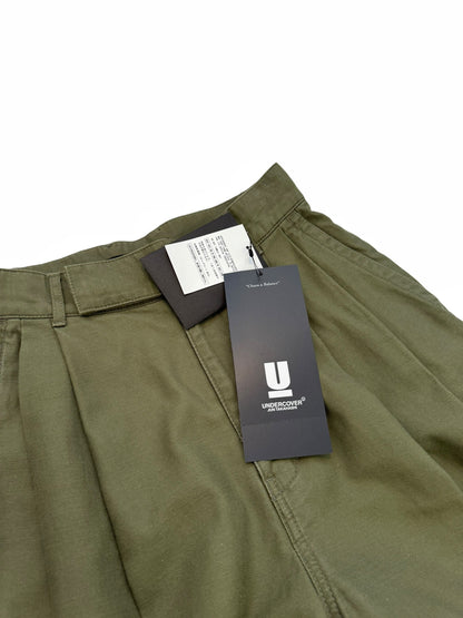 Pleated Baggy Olive Officer Pants