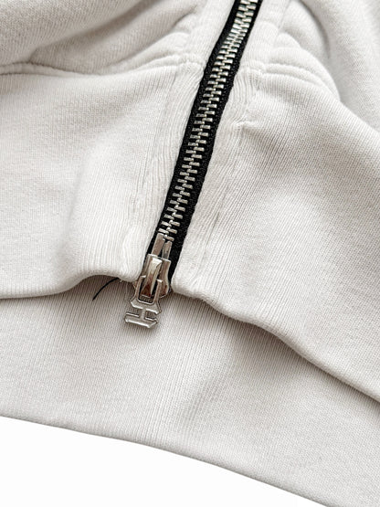 Heavy Zip Logo Cropped Hoodie