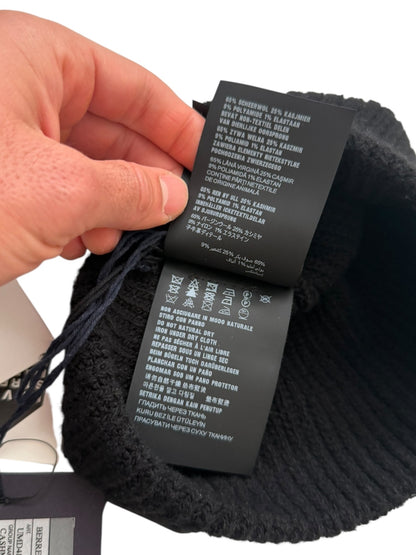 Cashmere Badge Logo Ribbed Beanie
