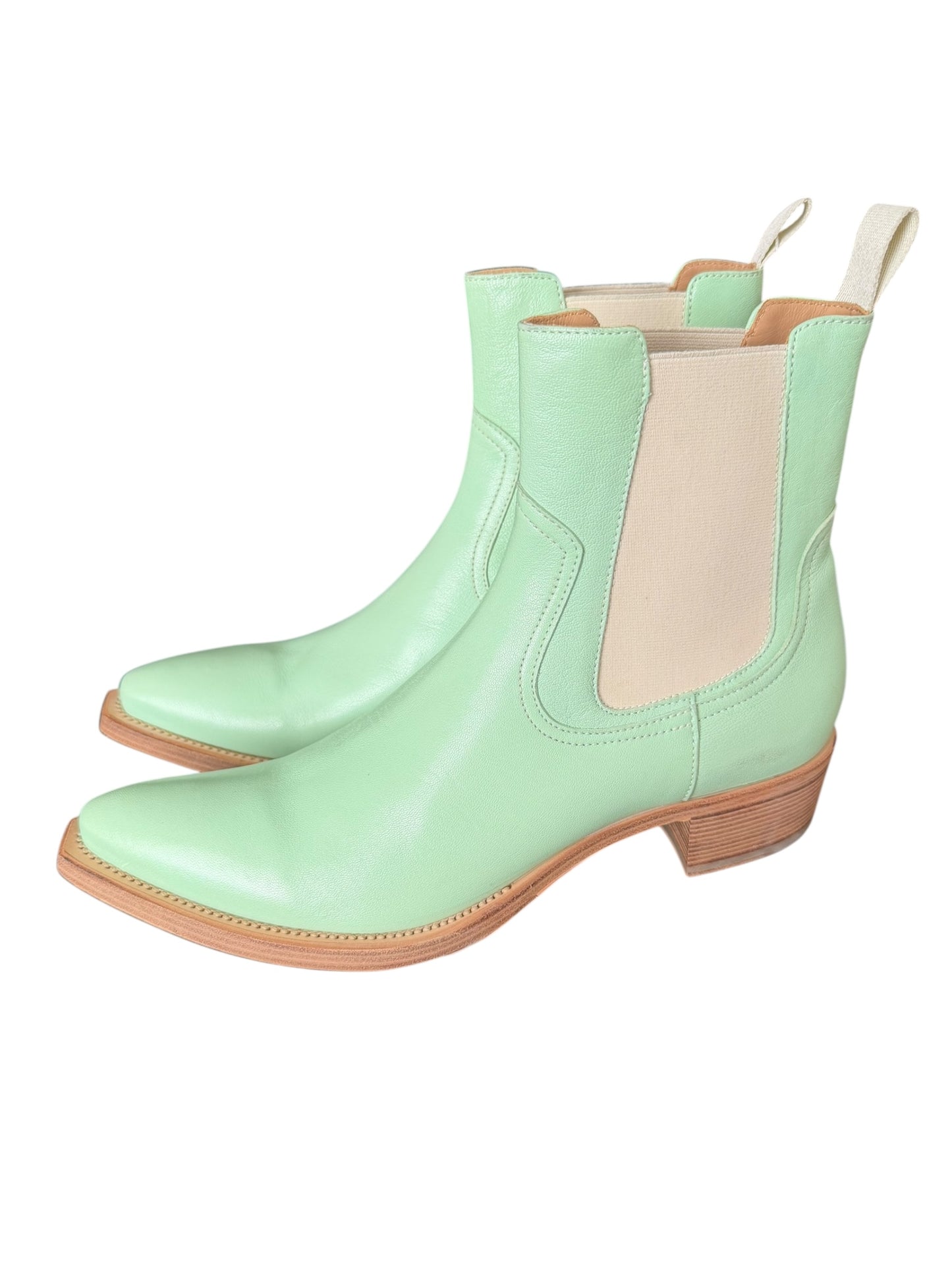 Mint Leather Cowboy Chelsea Boot