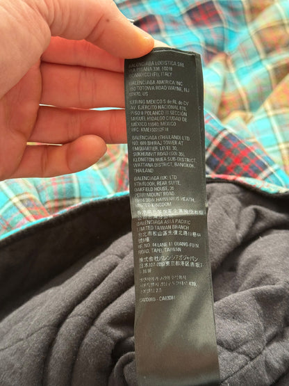 Oversized Bleached Hooded Flannel Blue