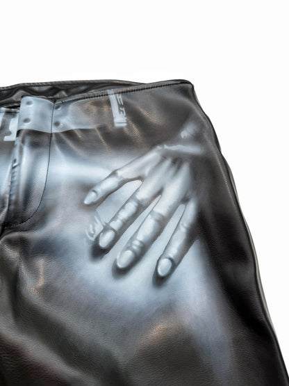 Airbrushed Grope Vegan Leather Pants