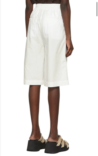 White Poplin Baggy Shorts