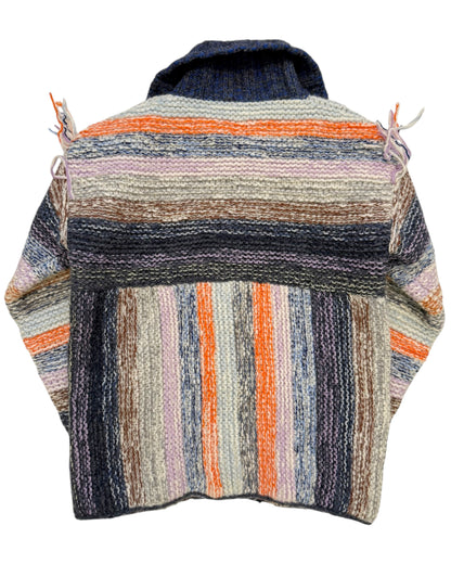 Toggle Mouline Yarn Wool Stripe Cardigan