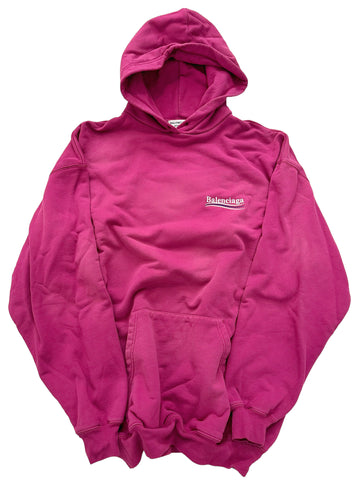 Overdyed Pink Embroidered Campaign Hoodie