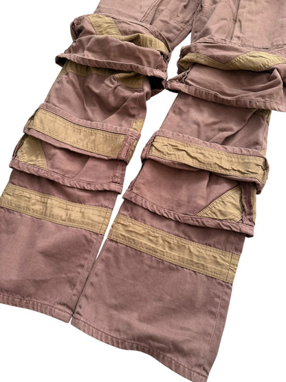 Brown Multi Cuff Cargos
