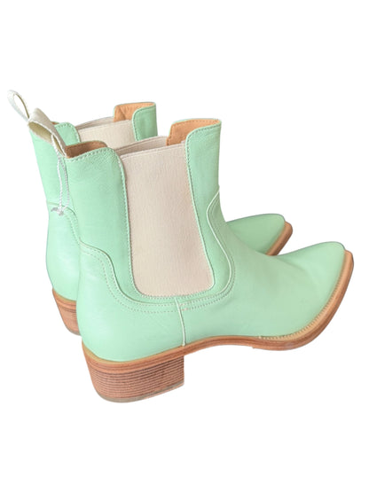 Mint Leather Cowboy Chelsea Boot
