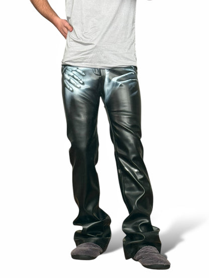 Airbrushed Grope Vegan Leather Pants