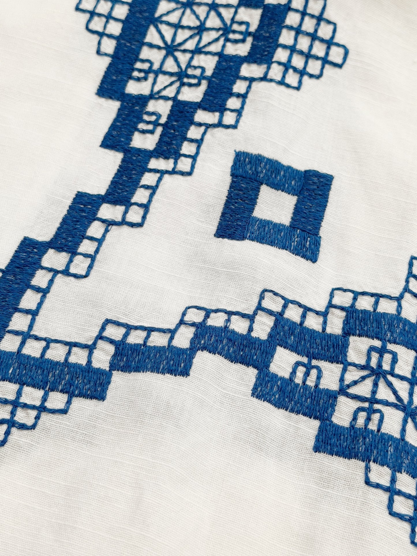 Blue Mosaic Linen Shirt