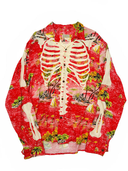 Skeleton Rayon Hawaiian Shirt