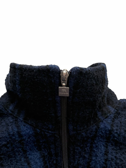 Wool Fleece Plaid Track Jacket