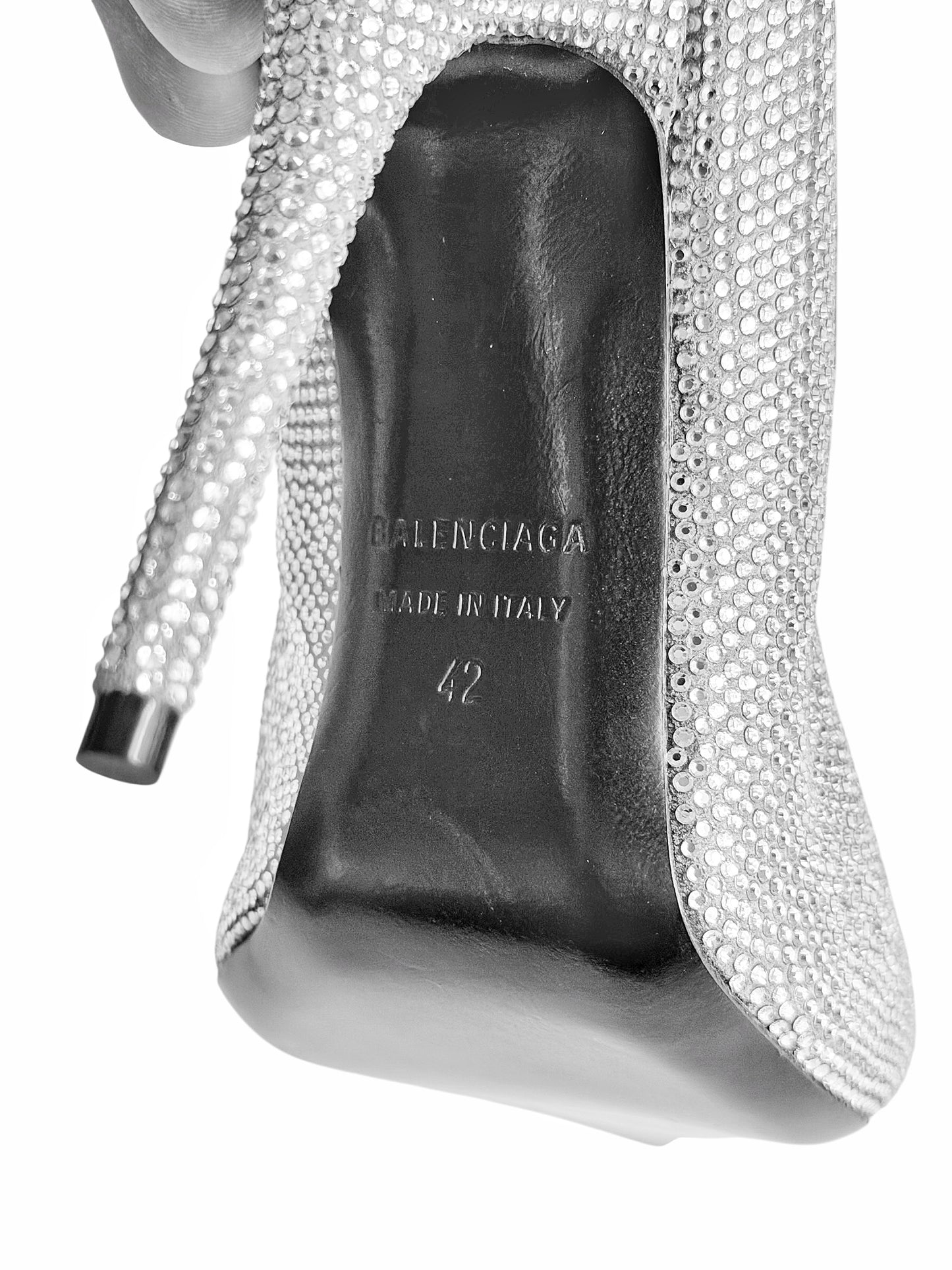 Rhinestone Knife Shoe Clutch Bag