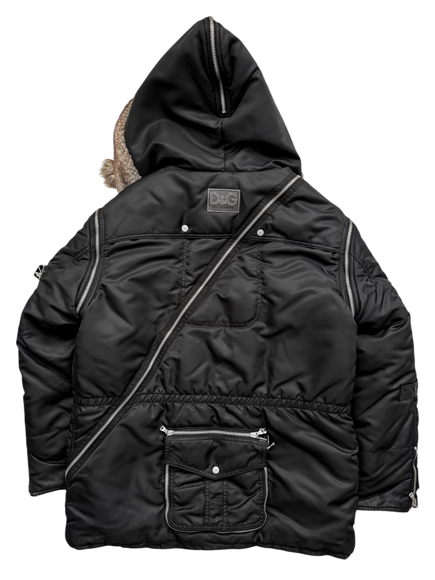 2003 Spiral Zip Fur Trim Cargo Parka
