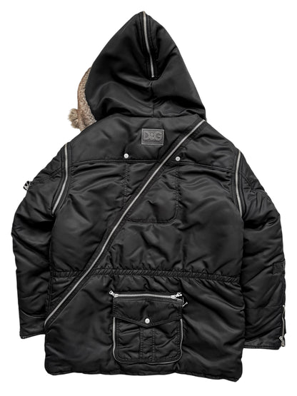 2003 Spiral Zip Fur Trim Cargo Parka