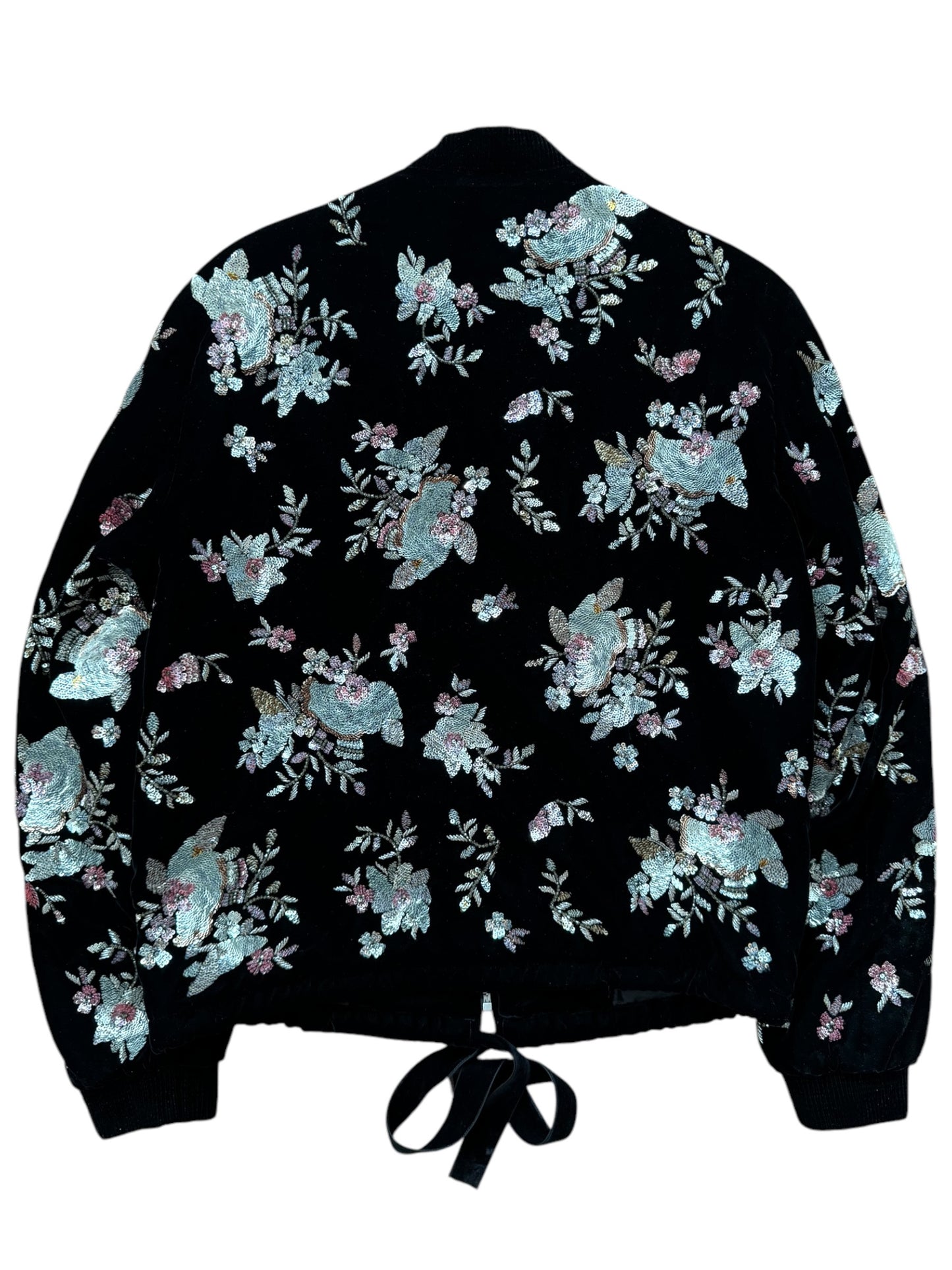 2019 Runway Velvet Sequin Teddy Bomber Jacket