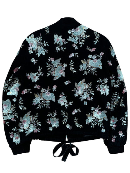 2019 Runway Velvet Sequin Teddy Bomber Jacket