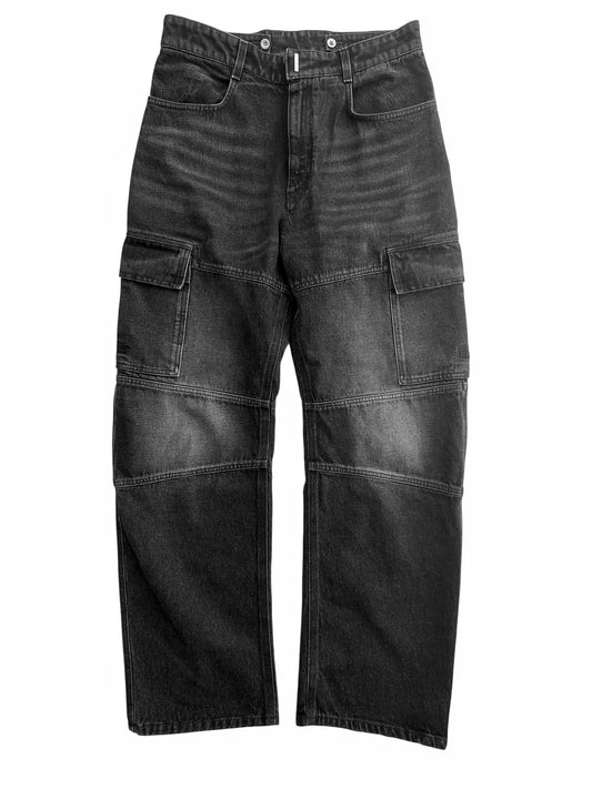 Baggy 4G Embroidered Logo Denim Cargo