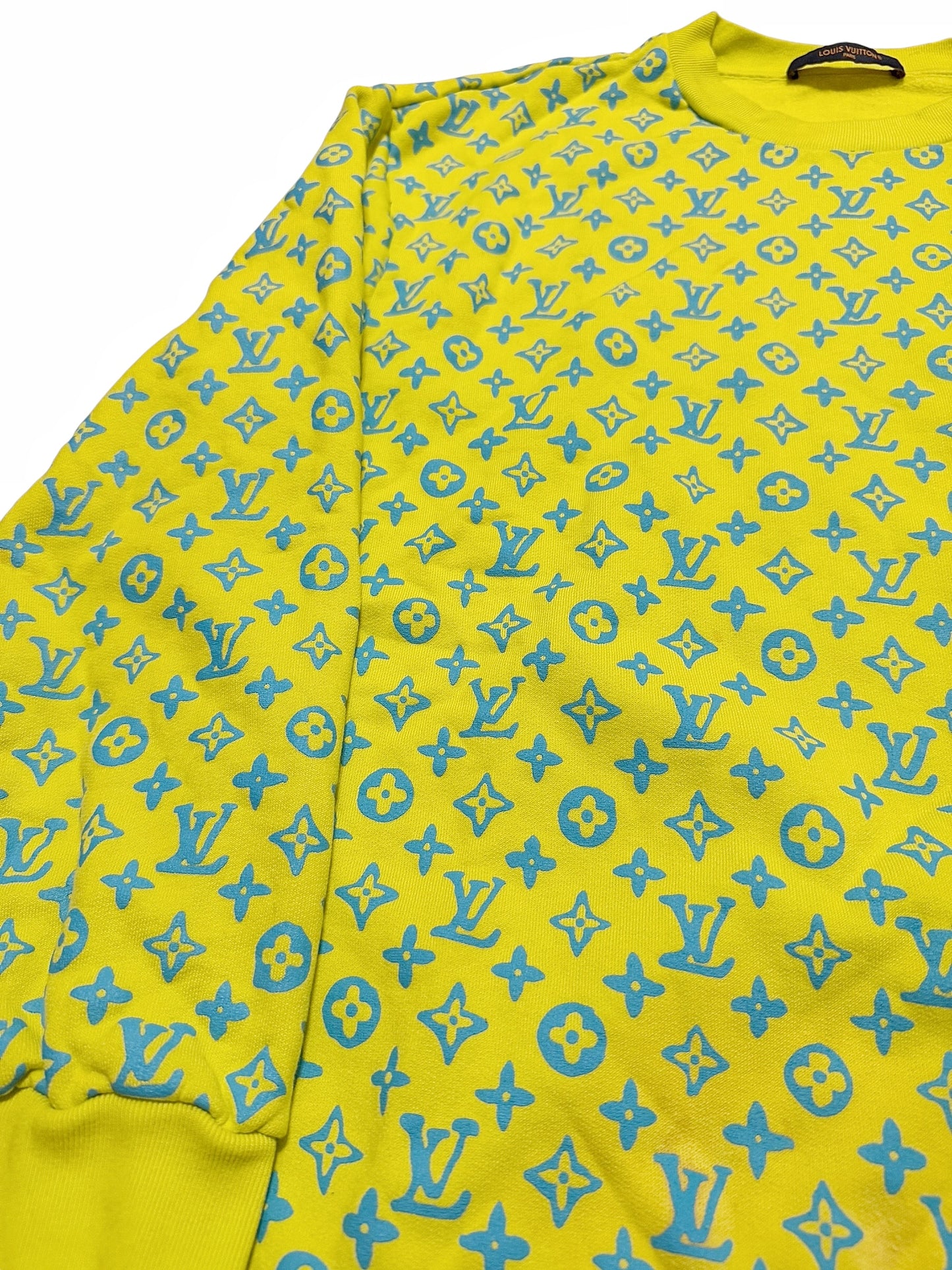 2023 Virgil Yellow Blue Monogram Crewneck