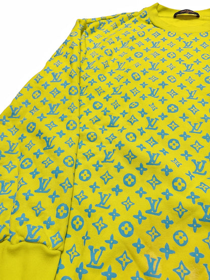 2023 Virgil Yellow Blue Monogram Crewneck